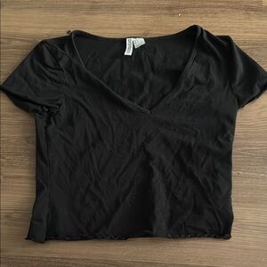 H&M Black Crop T-Shirt